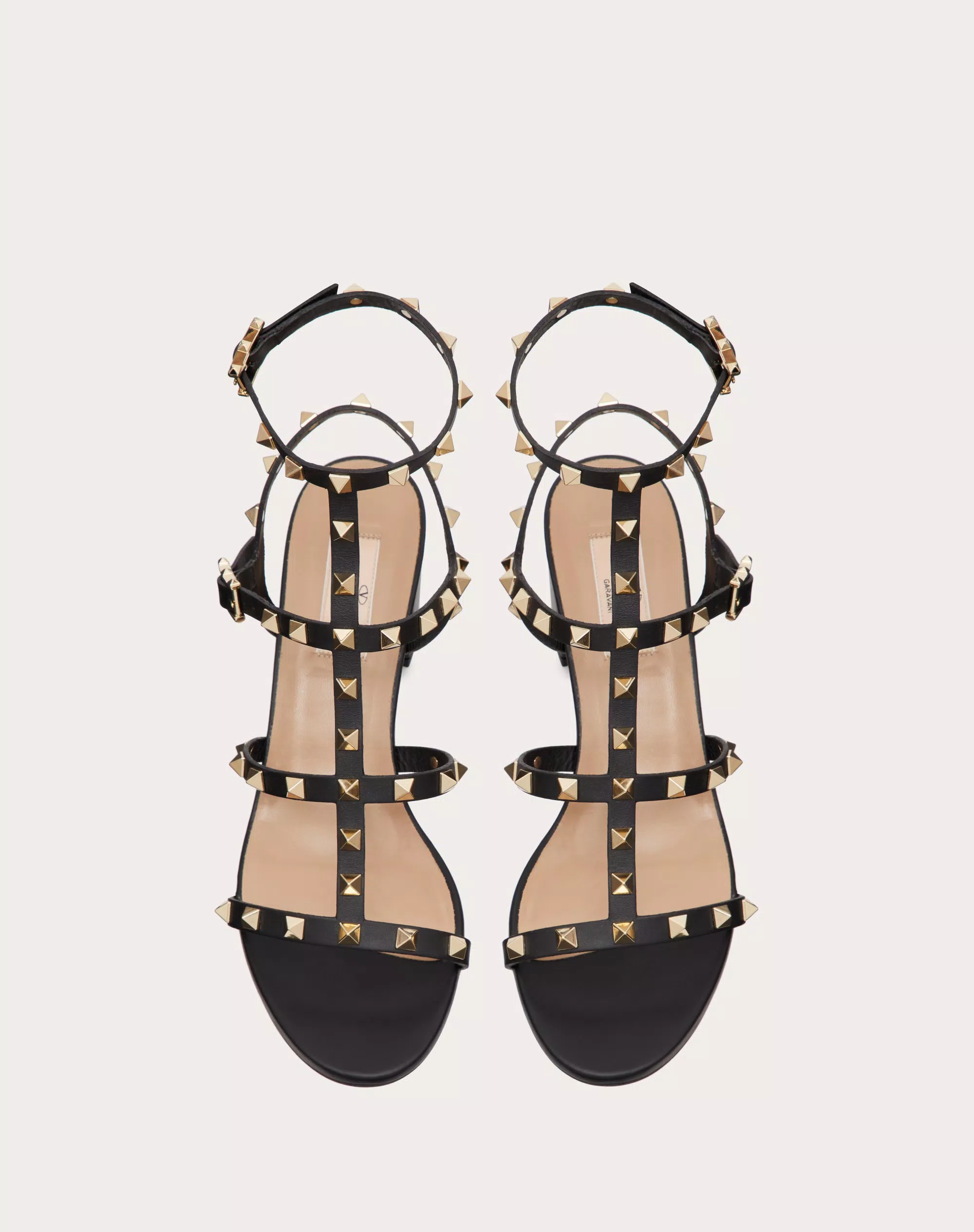 ROCKSTUD CALFSKIN ANKLE STRAP SANDAL 60 MM